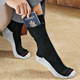 Zip It Passport Socks