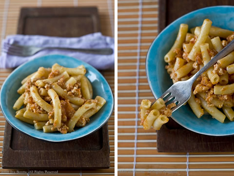Pasta con ragù cremoso di tacchino