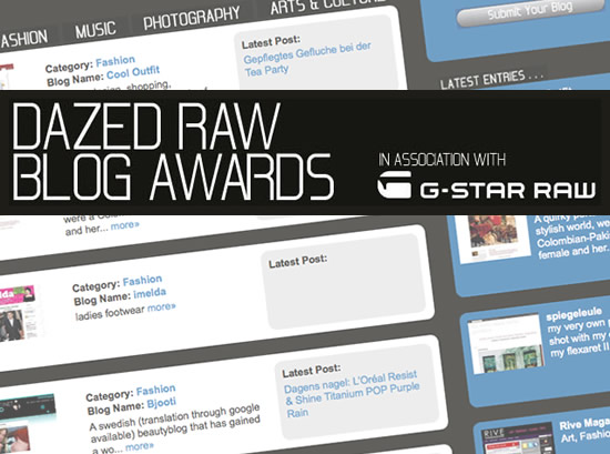 Dazed Raw Blog Awards