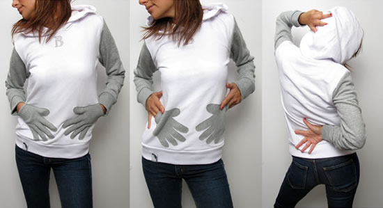 Felpa con guanti incorporati on sale