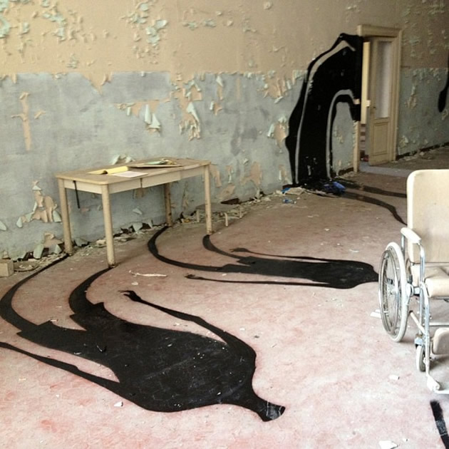 Herbert Baglione, “1000 shadows”, Parma, 2013