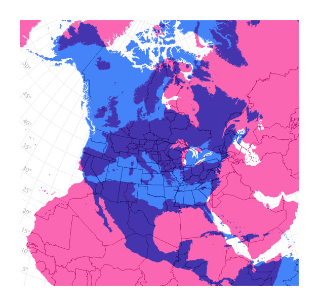 Comparazione tra l'area degli USA con quella dell'Europa (su richiesta della mamma di Bill, che gli ha scritto: “Hai per caso da qualche parte una mappa che mostra le dimensioni relative degli Stati Uniti e dell'Europa? Grazie, baci, Mamma”)