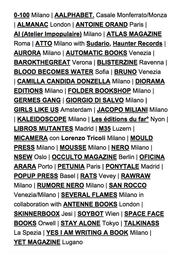 la lista degli editori
