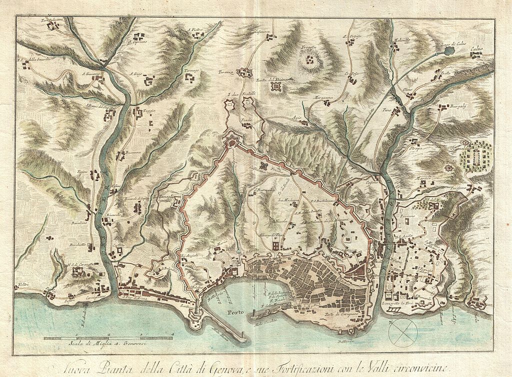 Bardi, “Nuova Pianta della Citta di Genova, e sue Fortificazioni con le Valli circonvicine”, (1800)