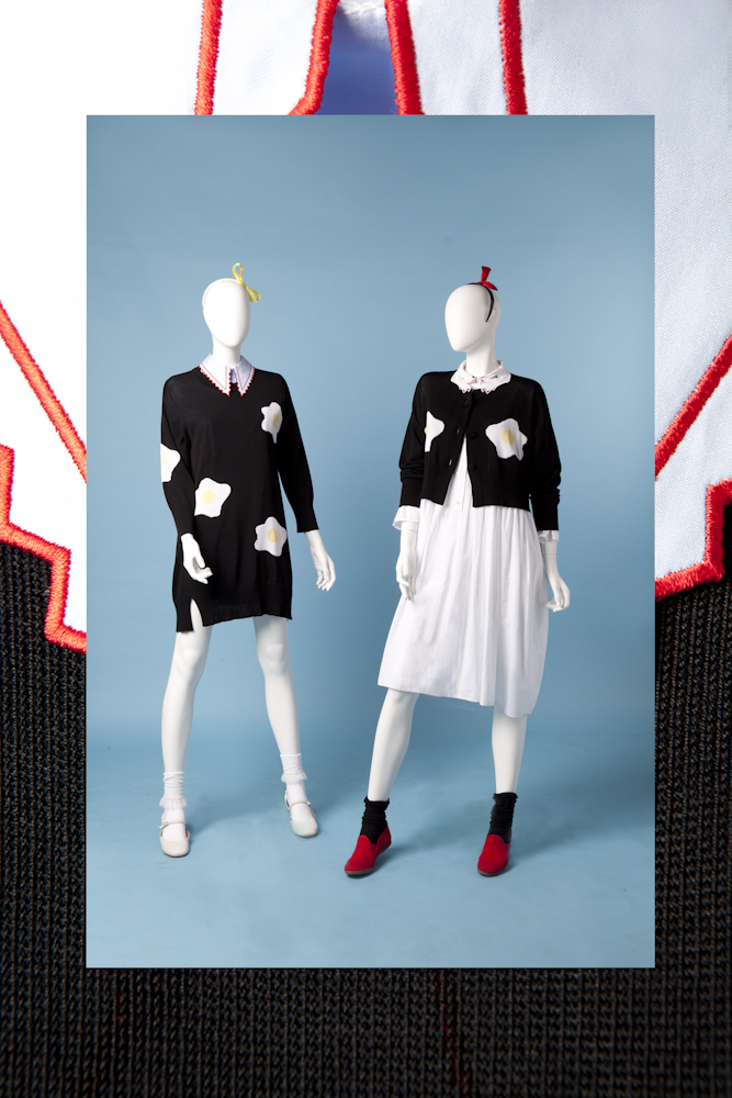 Vivetta Collezione Pret à porter Primavera/Estate 2015 Cardigan e Maxi pull con ricamo uovo Courtesy Vivetta