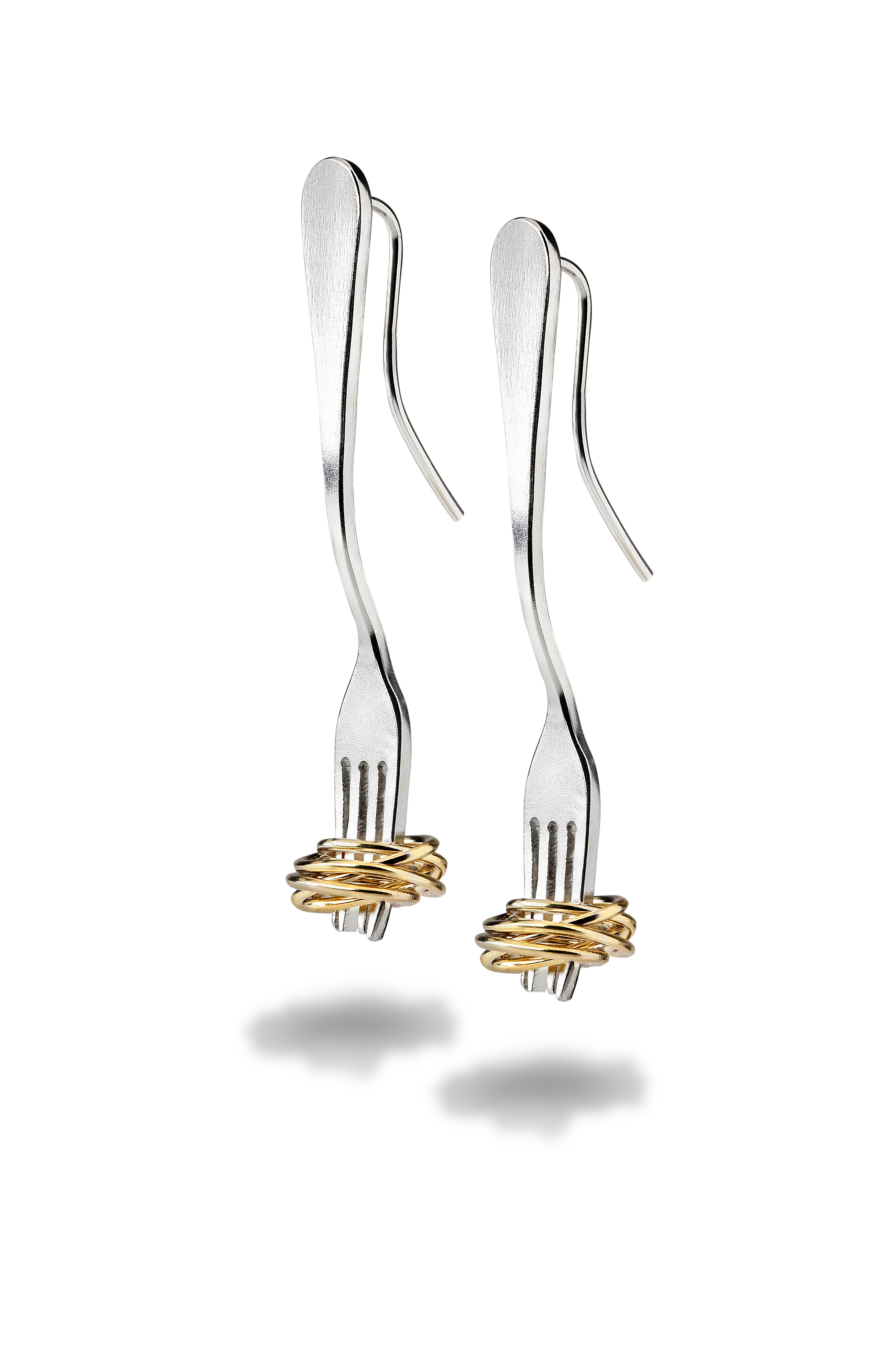 Gianni De Benedittis per futuroRemoto Collezione 2015 “Forchetta/Fork earrings” orecchini in argento