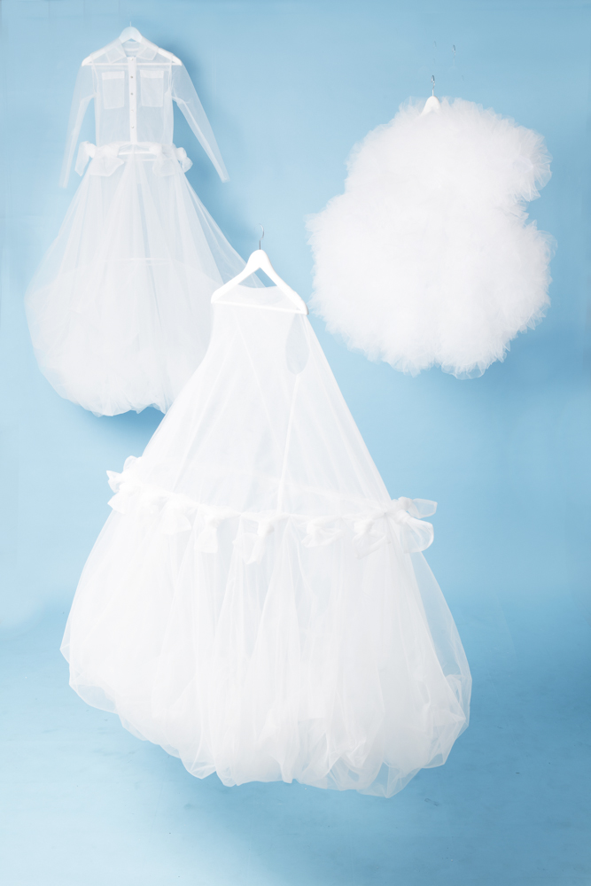 Italo Marseglia Collezione 2015 10 abiti “Nuvola” realizzati con 500 metri di tulle. Courtesy Italo Marseglia