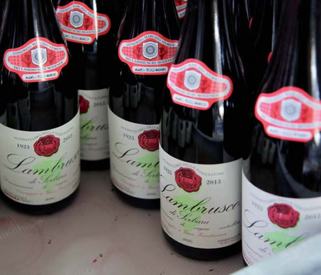 bottiglie di Lambrusco di Sorbara DOP Omaggio a Gino Friedmann