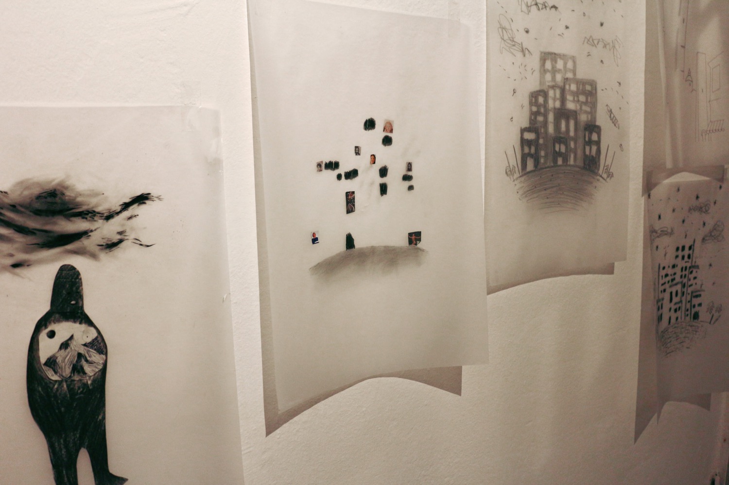 dalla mostra “Flanerì di carta”, a cura di Elisa Talentino e Inuit, in collaborazione con BBB15 (foto: Frizzifrizzi)