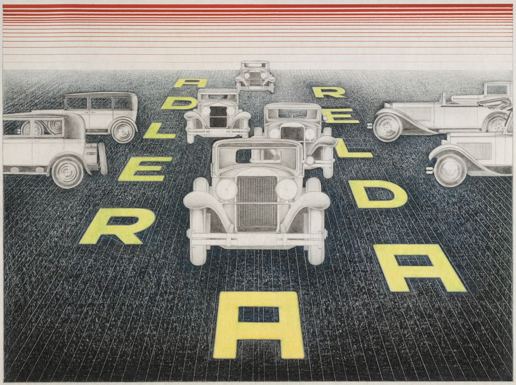 Andor Weininger, “Design for Adler Automobile Showroom”, 1933 (Harvard Art Museums/Busch-Reisinger Museum, Gift of Eva Weininger © Estate of Andor Weininger/Licensed by VAGA, New York, NY)