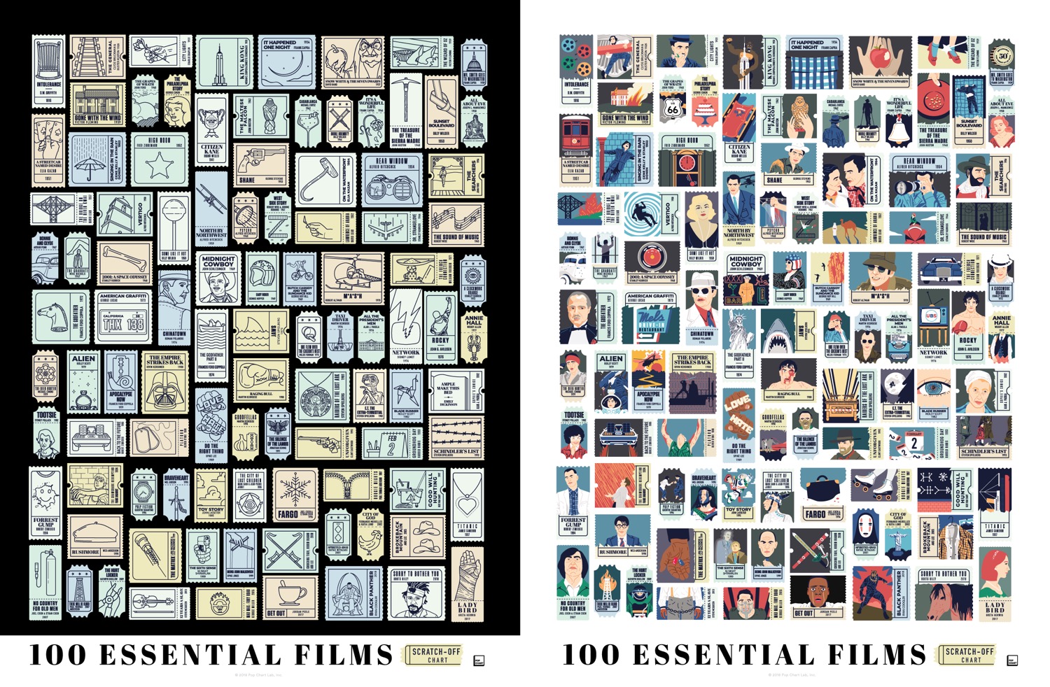 100 Essential Films Scratch Off Chart